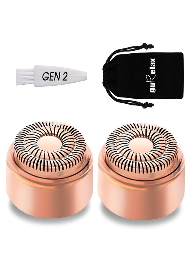 جوريلاتكس رؤوس بديلة من الجيل الثاني من Gurelax لإزالة شعر الوجه بشكل مثالي، شفرات بديلة من الذهب عيار 18 قيراطاً لإزالة الشعر بشكل مثالي (قطعتان) - Image 1